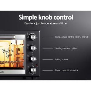 Devanti Electric Convection Oven Bake Benchtop Rotisserie Grill 60L - The Hippie House