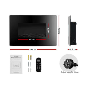 Wall Mounted Electric Fireplace With Realistic Flame