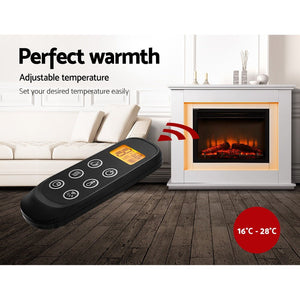 White Electric Fireplace Heater With Flame Effect