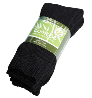 Extra Thick Black Bamboo Socks - 3 Pack