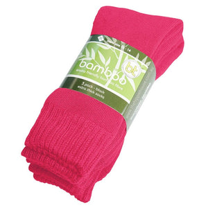 Extra Thick Hot Pink Bamboo Socks - 3 Pack