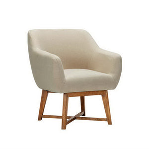Beige Fabric Tub Lounge Armchair
