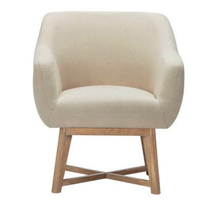 Beige Fabric Tub Lounge Armchair