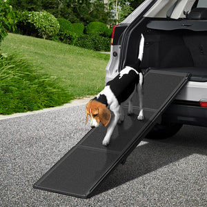 i.Pet Dog Pet Ramp Car Stairs Steps Travel Ladder | Foldable Adjustable Portable Pet Ramp