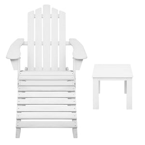 White Beach Sun Lounge Chairs - 2PCS Set