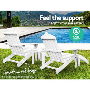 White Beach Sun Lounge Chairs - 2PCS Set