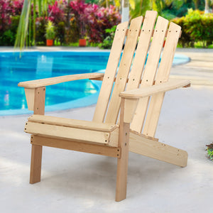 Outdoor Sun Lounge Beach Chair With Light Wood Tone