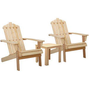Wooden Outdoor Sun Lounge Beach Chair Set