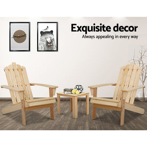 Wooden Outdoor Sun Lounge Beach Chair Set