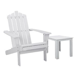 Outdoor White Beach Sun Lounge Chair With Included Table