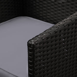 Black 5 Piece Wicker Outdoor Dining Set