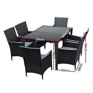 Outdoor 7pcs Dining Set