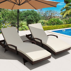 Resort Sun Lounges / Day Beds - 2 Set