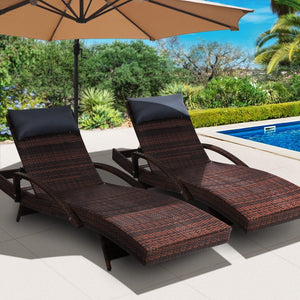 Sun Lounges For Pool Area - 2PCS Set