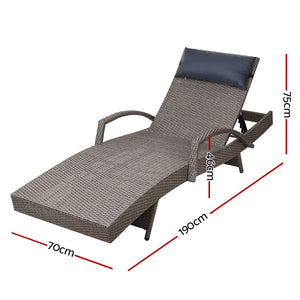 Outdoor Sun Lounge / Day Bed - Quick Wicker Drying Cushions