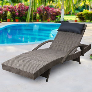 Outdoor Sun Lounge / Day Bed - Quick Wicker Drying Cushions - The Hippie House
