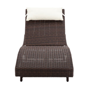 Outdoor Brown Wicker Sun Lounge