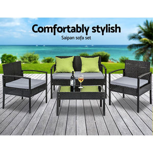 4 Seater Sofa Set For Outdoor Area / Patio - The Hippie House