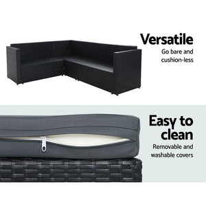 Black Outdoor Dining / Sitting Set