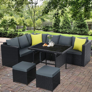 Black Outdoor Dining / Sitting Set