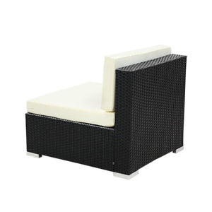 Outdoor Sofa Chair With White Cushions
