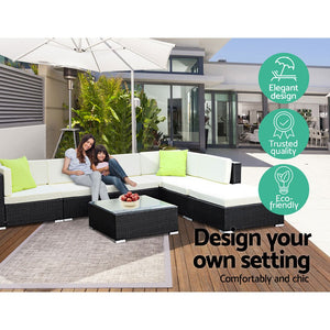 Outdoor Sofa Chair With White Cushions