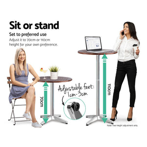 Outdoor Wooden Top Bar Table