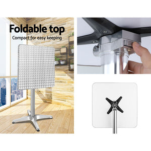 Adjustable Aluminum Cafe Bar Table And Stools Set