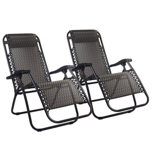 Set Of 2 Zero Gravity Chairs For Garden / Camping