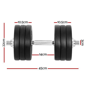 35kg Dumbbells Dumbbell Set Weight Plates Home Gym Fitness Exercise