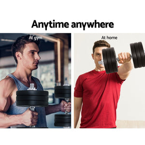 35kg Dumbbells Dumbbell Set Weight Plates Home Gym Fitness Exercise - The Hippie House