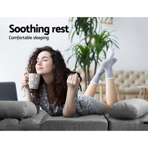 Grey 2-seater Folding Floor Charcoal Sofa Bed