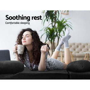 2-seater Folding Floor Charcoal Sofa Bed