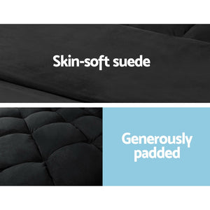 2-seater Folding Floor Charcoal Sofa Bed