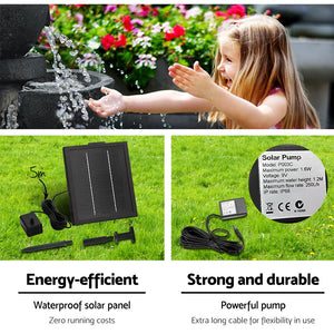 Blue Garden Fountain With Solar Powered Pump