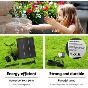 Beige Garden Fountain With Solar Powered Pump