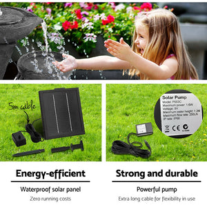 Blue Garden Fountain With Solar Powered Pump