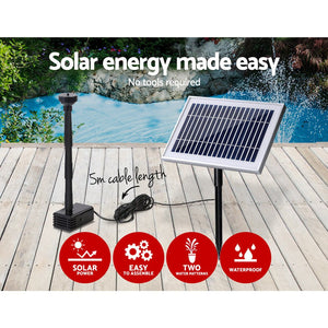 Solar Powered Submersible Water Pump - 250L/H - 1.3m Head