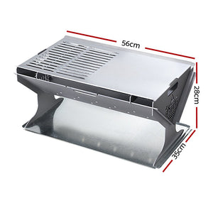 Portable Fire Pit / BBQ Grill - Stainless Steel