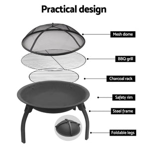 30 Inch Outdoor Portable Bowl Fire Pit With Legs