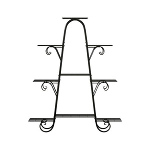 Artiss Plant Stand Outdoor Indoor Metal Flower Pots Rack Corner Shelf (Black)