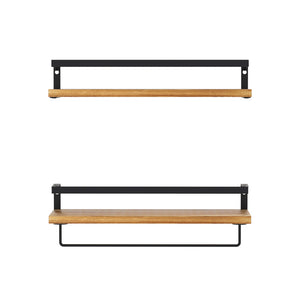 2x Floating Wall Shelves Brackets Towel Rail Rack | DIY Wall Mount Rack