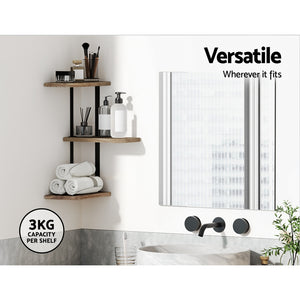 Floating Wall Shelves Brackets | 3 Tiers Corner Display | DIY Wall Mount Rack | Brand: Artiss