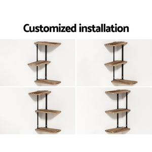 Floating Wall Shelves Brackets | 3 Tiers Corner Display | DIY Wall Mount Rack | Brand: Artiss