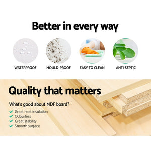 White Fabric Cupboard Bench With Storage Cubes