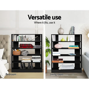 Black Wooden Shoe Cabinet Organiser - 30 Pair Capacity