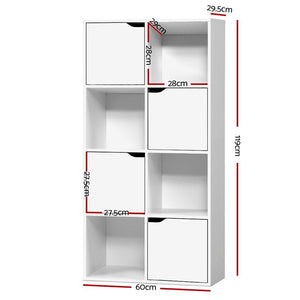 8 Cube White Display Storage Shelf