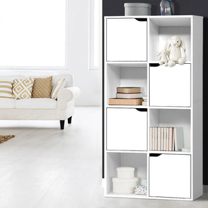8 Cube White Display Storage Shelf