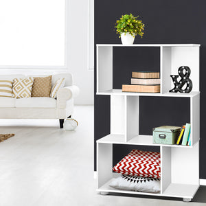 3 Tier White Zig Zag Bookshelf