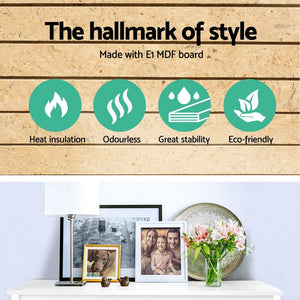 White Wooden Storage Console Table